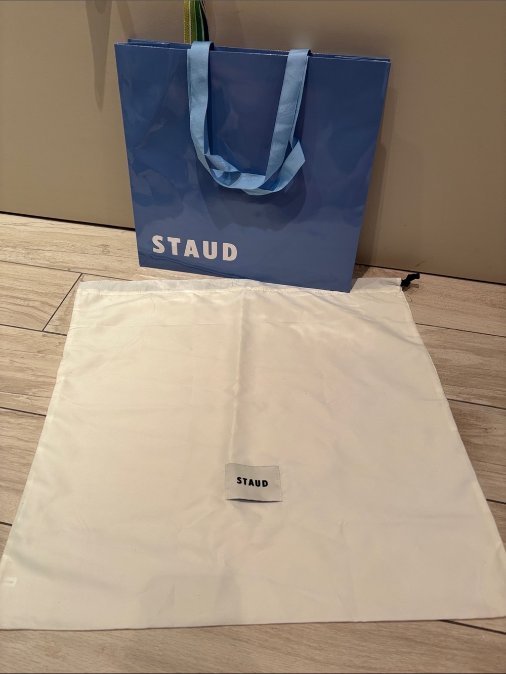 STAUD Large White Drawstring Dust Bag Brand New
